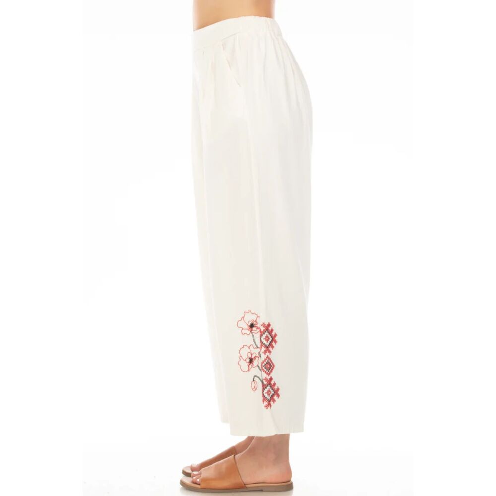 NWT Hello Nite White Gianni Pleated Ankle Pants Womens Size Small